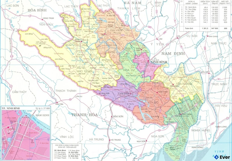 Bản đồ hành chính Tỉnh Ninh Bình