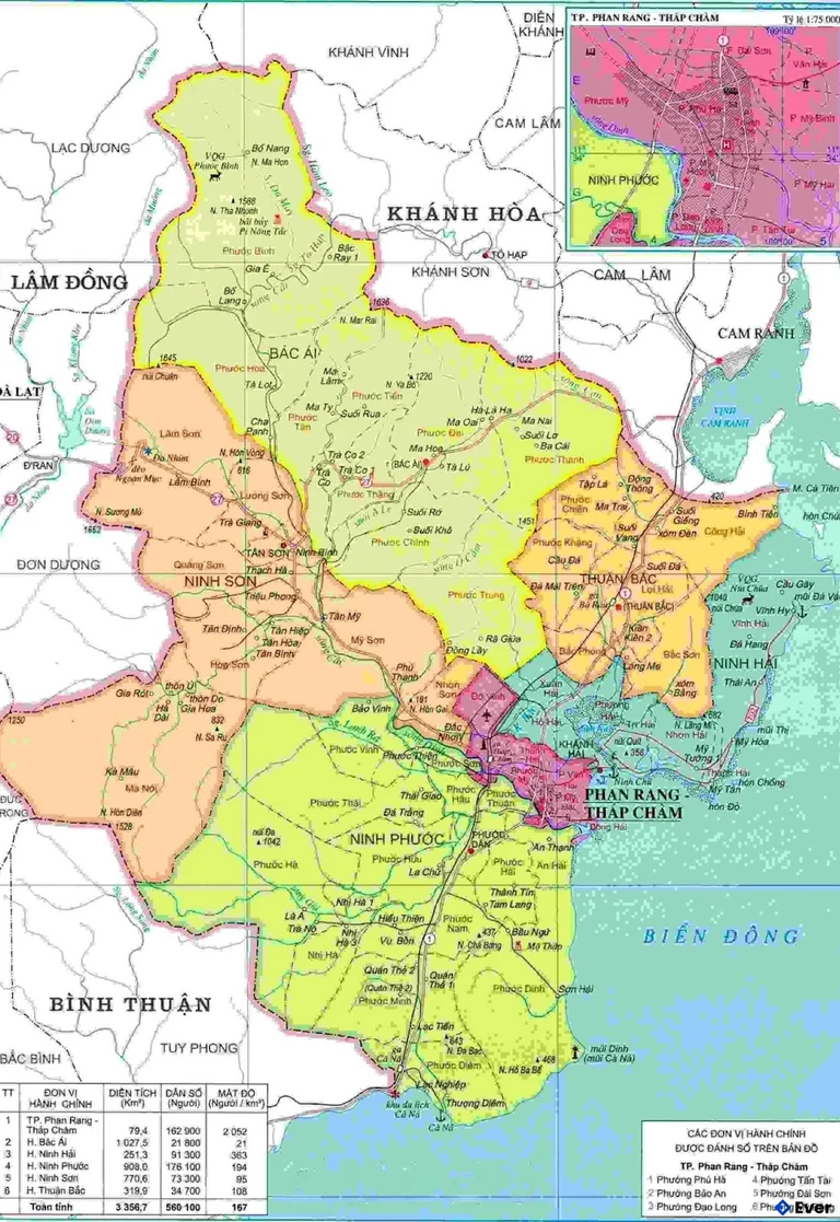 Bản đồ hành chính Tỉnh Ninh Thuận