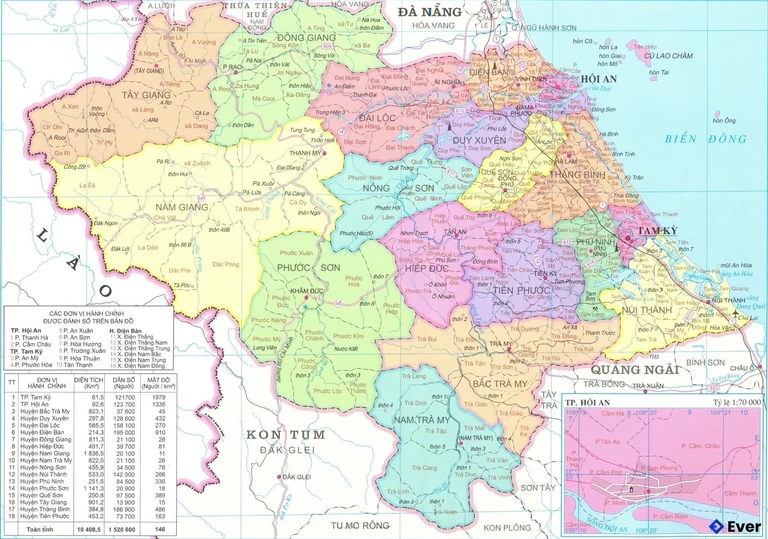 Bản đồ hành chính Tỉnh Quảng Nam