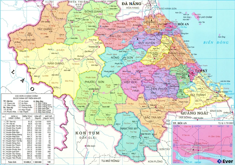 Bản đồ hành chính Tỉnh Quảng Nam