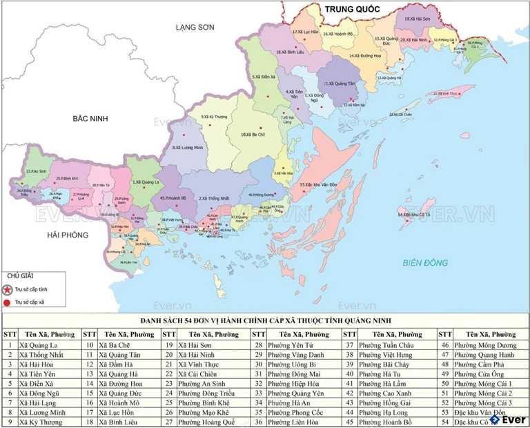 Bản đồ hành chính Tỉnh Quảng Ninh