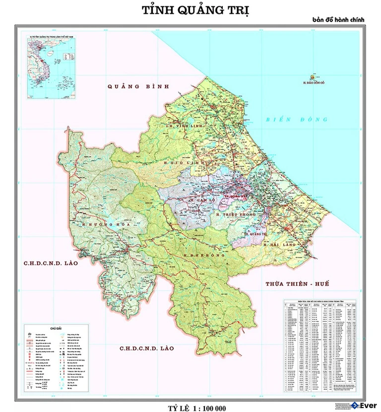 Bản đồ hành chính Tỉnh Quảng Trị