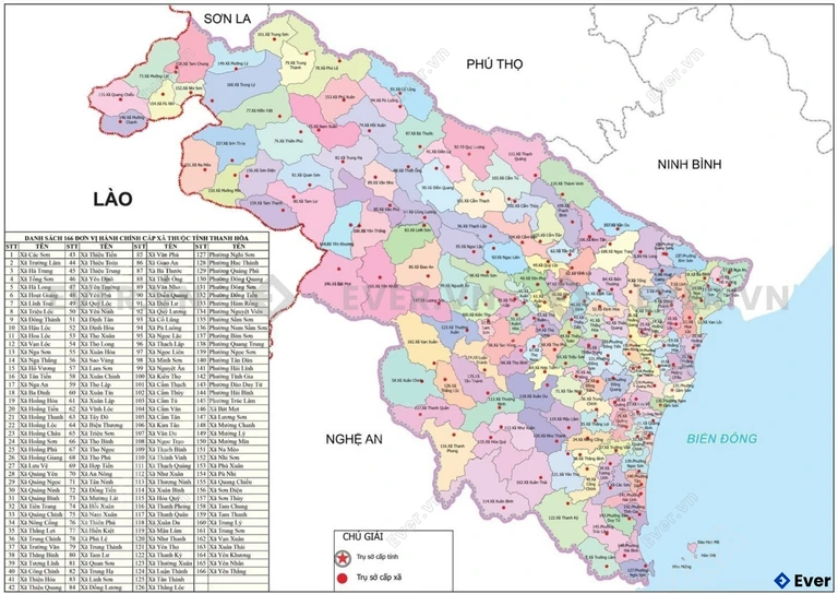 Bản đồ hành chính Tỉnh Thanh Hóa