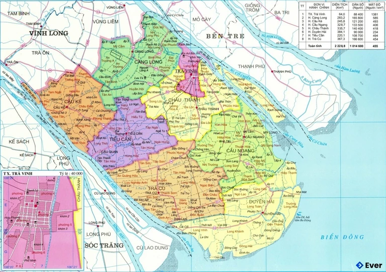Bản đồ hành chính Tỉnh Trà Vinh