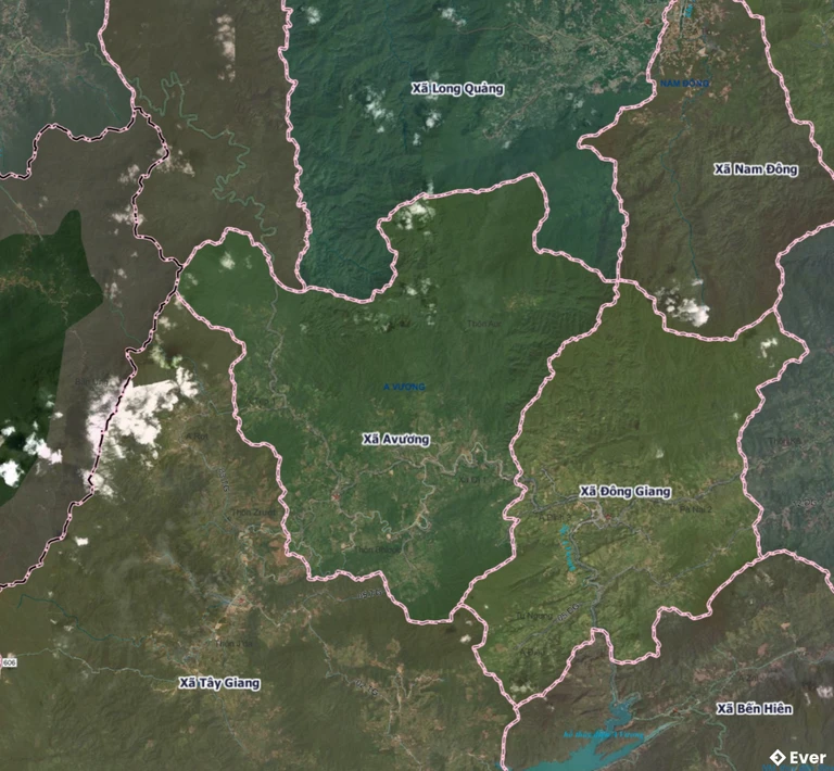 Bản đồ hành chính xã A Vương, Đà Nẵng sau sáp nhập