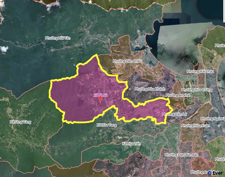 Bản đồ hành chính xã Bà Nà, Đà Nẵng sau sáp nhập