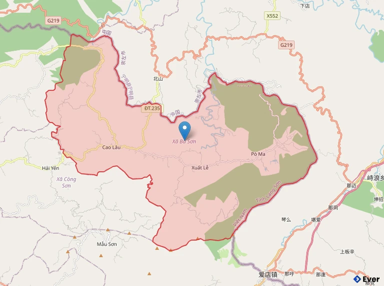 Bản đồ hành chính xã Ba Sơn - tỉnh Lạng Sơn