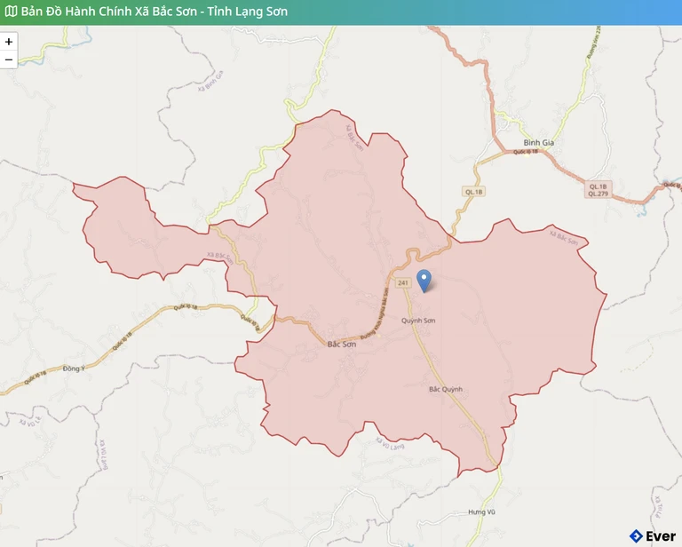 Bản đồ hành chính xã Bắc Sơn - tỉnh Lạng Sơn