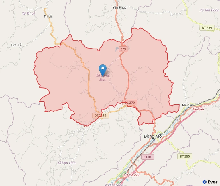 Bản đồ hành chính xã Bằng Mạc - tỉnh Lạng Sơn