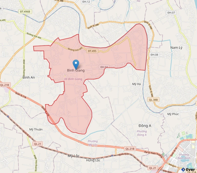 Bản đồ hành chính xã Bình Giang - tỉnh Ninh Bình