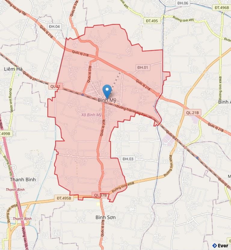Bản đồ hành chính xã Bình Mỹ - tỉnh Ninh Bình