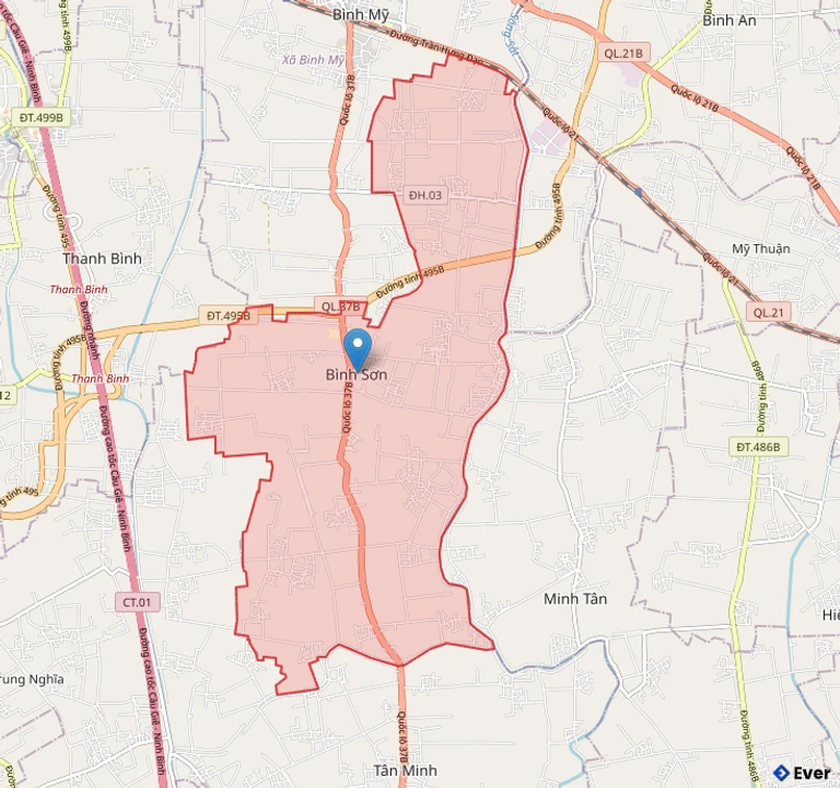 Bản đồ hành chính xã Bình Sơn - tỉnh Ninh Bình