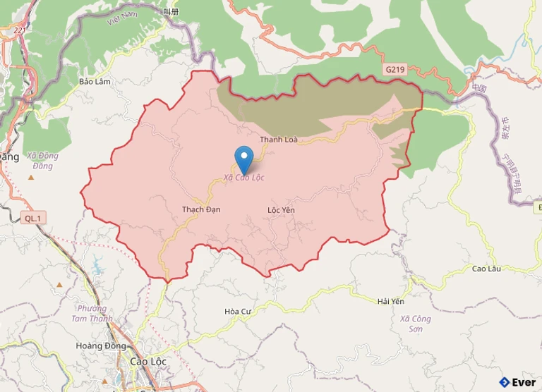 Bản đồ hành chính xã Cao Lộc - tỉnh Lạng Sơn