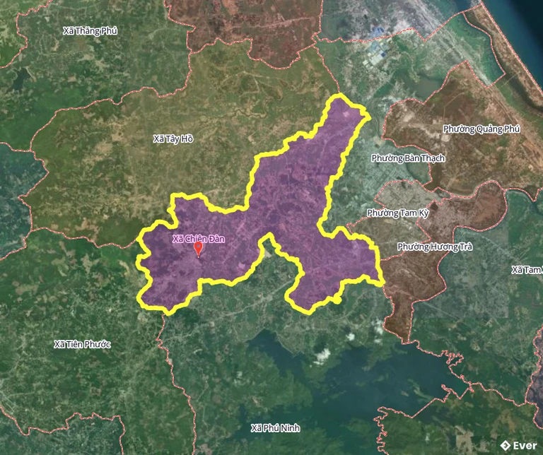 Bản đồ hành chính xã Chiên Đàn, Đà Nẵng sau sáp nhập