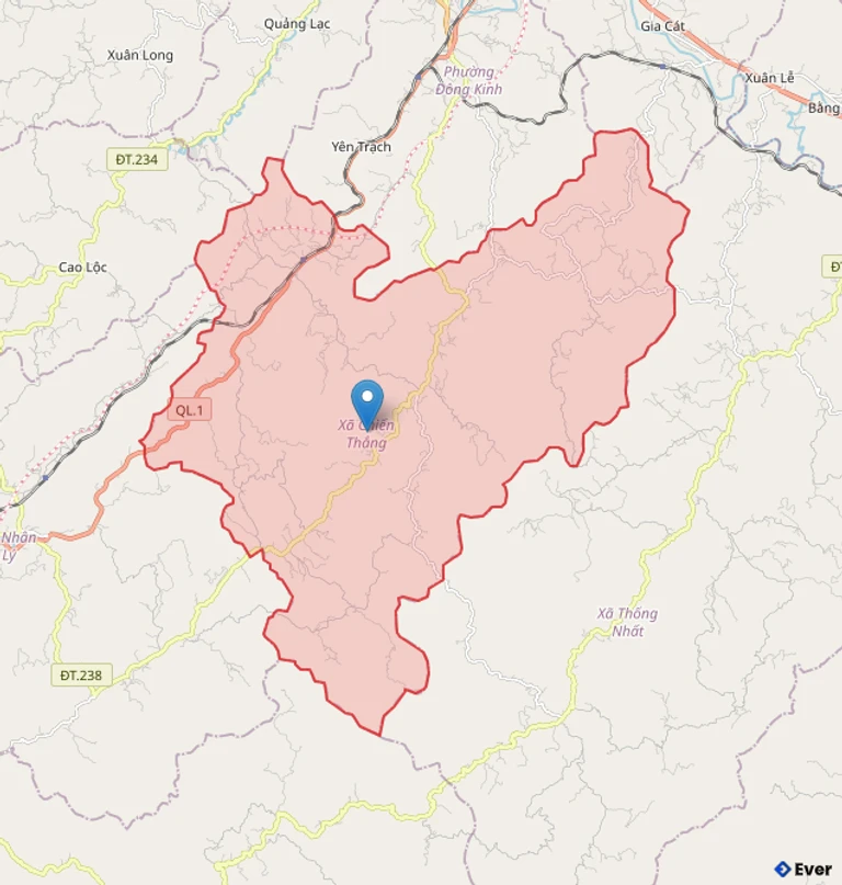 Bản đồ hành chính xã Chiến Thắng - tỉnh Lạng Sơn