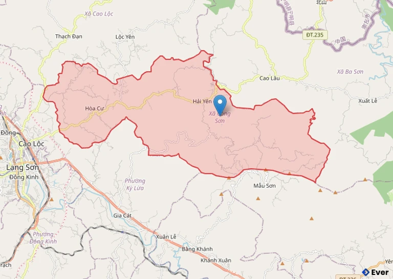 Bản đồ hành chính xã Công Sơn - tỉnh Lạng Sơn