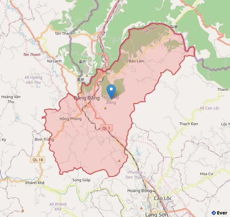 Bản đồ hành chính xã Đồng Đăng - tỉnh Lạng Sơn