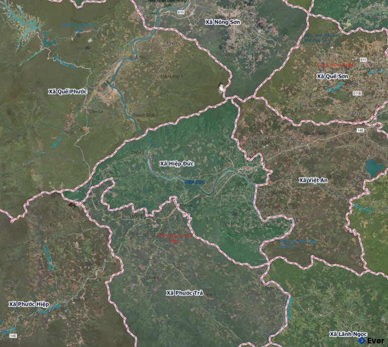 Bản đồ hành chính xã Hiệp Đức, Đà Nẵng sau sáp nhập