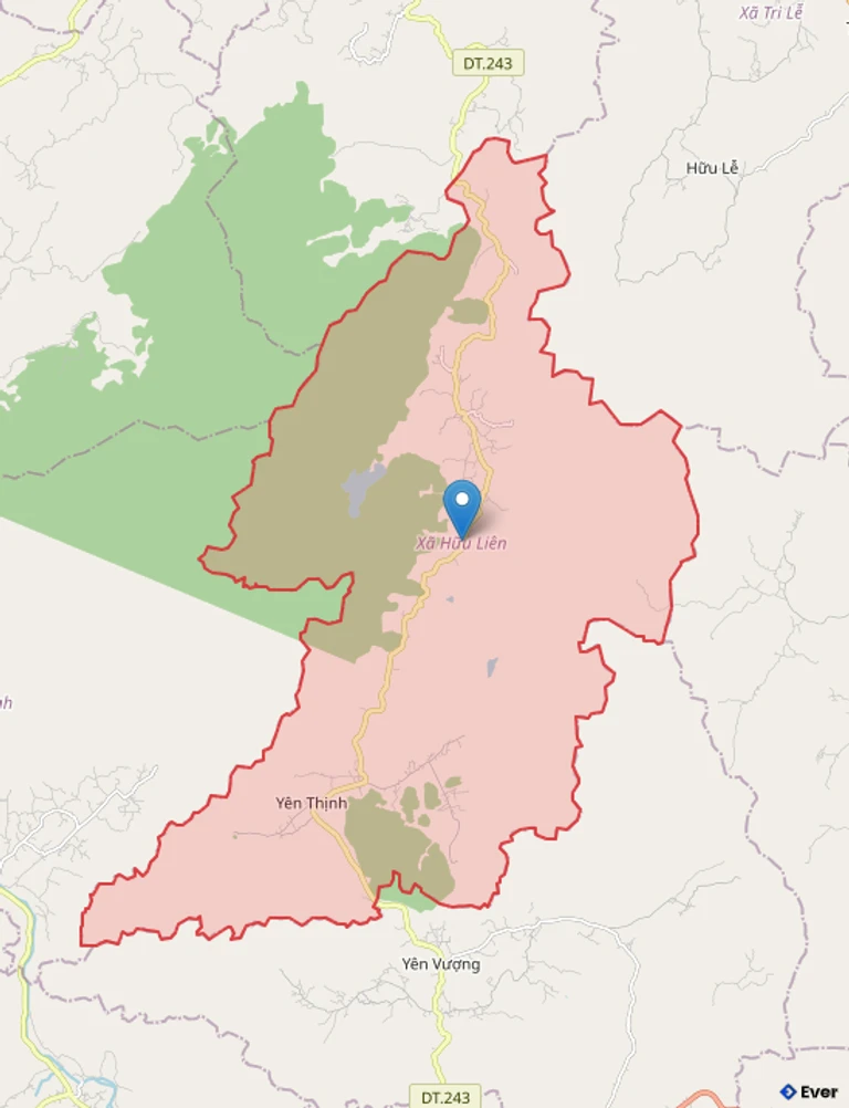 Bản đồ hành chính xã Hữu Liên, Lạng Sơn