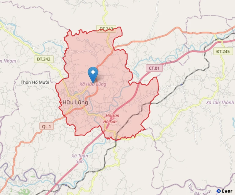 Bản đồ hành chính xã Hữu Lũng, Lạng Sơn