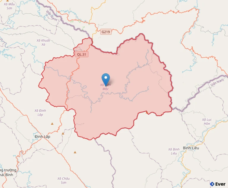 Bản đồ hành chính xã Kiên Mộc - tỉnh Lạng Sơn