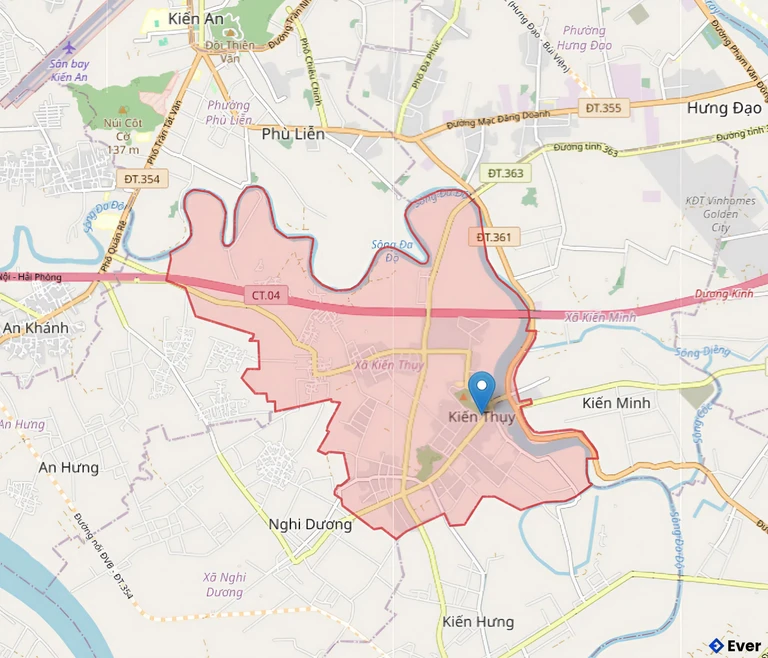 Bản đồ hành chính xã Kiến Thụy, Hải Phòng sau sáp nhập