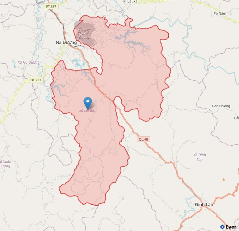 Bản đồ hành chính xã Lợi Bác - tỉnh Lạng Sơn