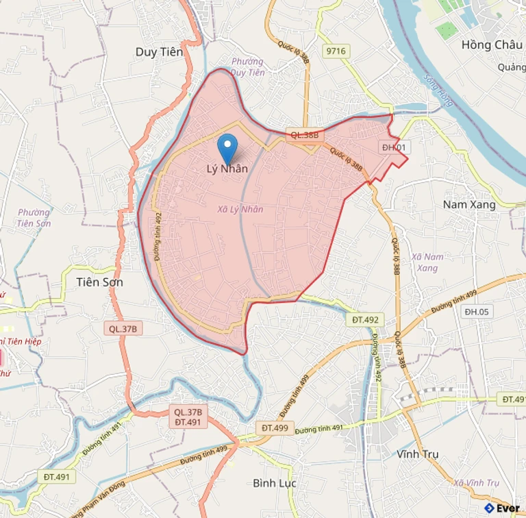 Bản đồ hành chính xã Lý Nhân - tỉnh Ninh Bình