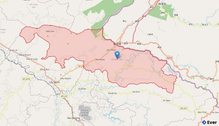 Bản đồ hành chính xã Mẫu Sơn, Lạng Sơn