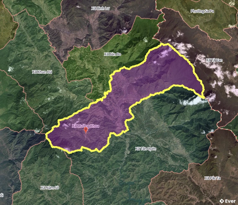 Bản đồ hành chính xã Mường Khoa sau sáp nhập