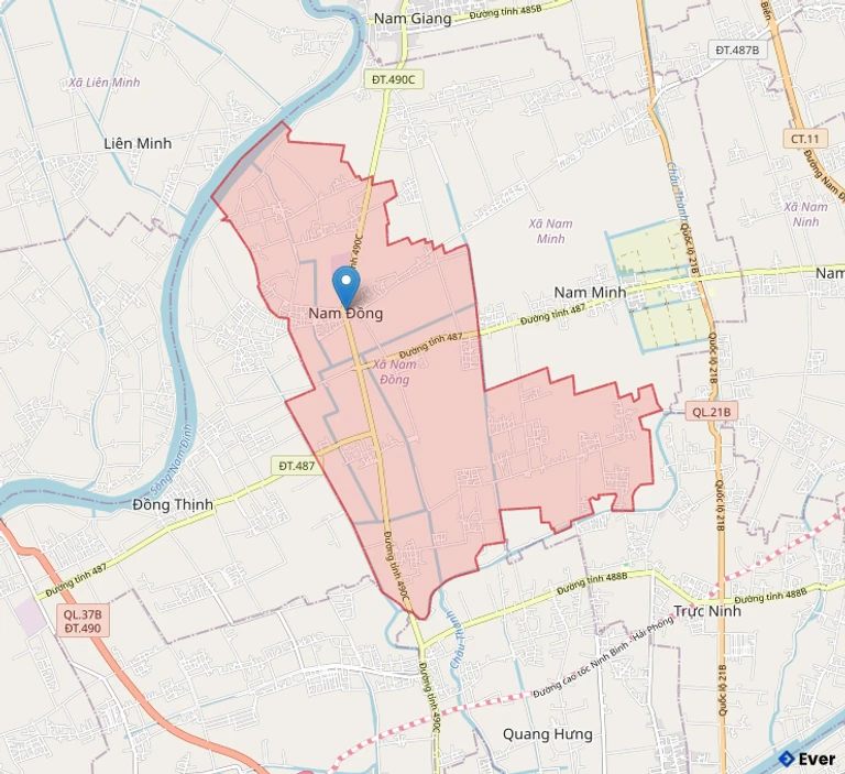 Bản đồ hành chính xã Nam Đồng - tỉnh Ninh Bình