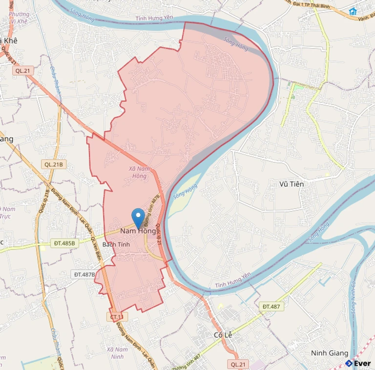 Bản đồ hành chính xã Nam Hồng - tỉnh Ninh Bình