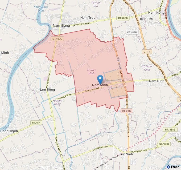 Bản đồ hành chính xã Nam Minh - tỉnh Ninh Bình
