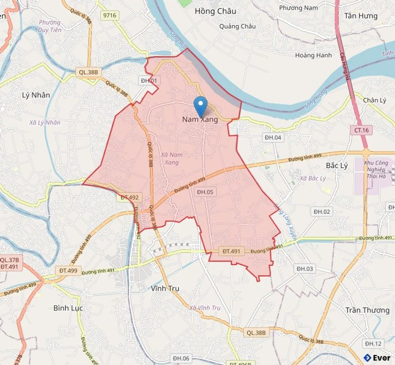 Bản đồ hành chính xã Nam Xang - tỉnh Ninh Bình