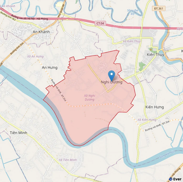 Bản đồ hành chính xã Nghi Dương, Hải Phòng sau sáp nhập