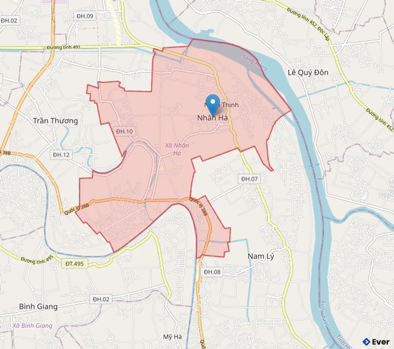 Bản đồ hành chính xã Nhân Hà - tỉnh Ninh Bình