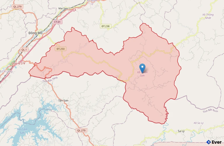 Bản đồ hành chính xã Quan Sơn - tỉnh Lạng Sơn