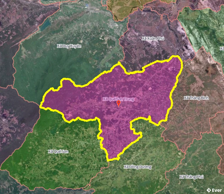 Bản đồ hành chính xã Quế Sơn Trung, Đà Nẵng sau sáp nhập