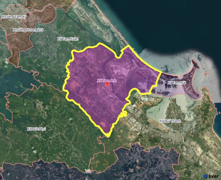 Bản đồ hành chính xã Tam Anh, Đà Nẵng sau sáp nhập