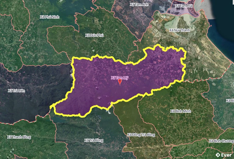 Bản đồ hành chính xã Tam Mỹ, Đà Nẵng sau sáp nhập