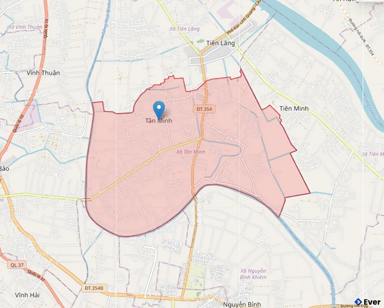 Bản đồ hành chính xã Tân Minh, Hải Phòng sau sáp nhập