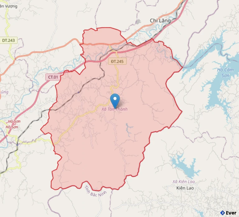 Bản đồ hành chính xã Tân Thành - tỉnh Lạng Sơn