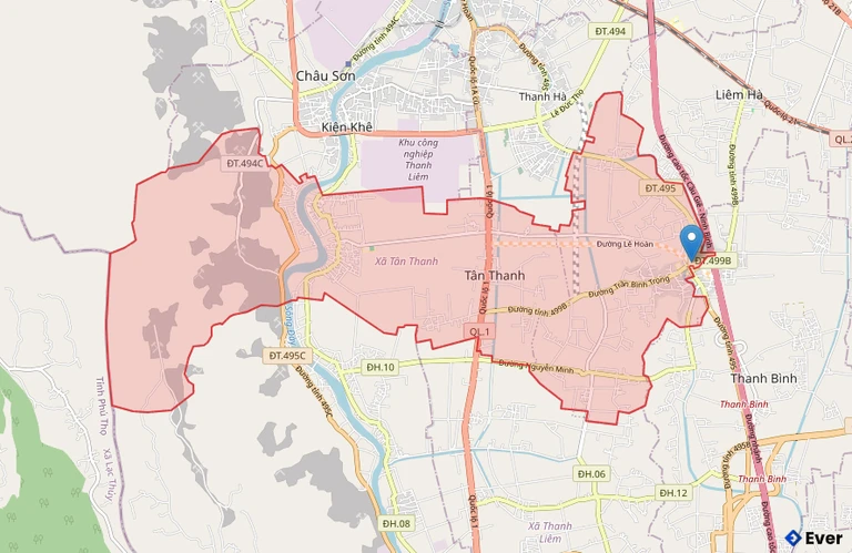 Bản đồ hành chính xã Tân Thanh - tỉnh Ninh Bình