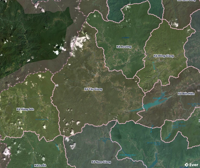 Bản đồ hành chính xã Tây Giang, Đà Nẵng sau sáp nhập