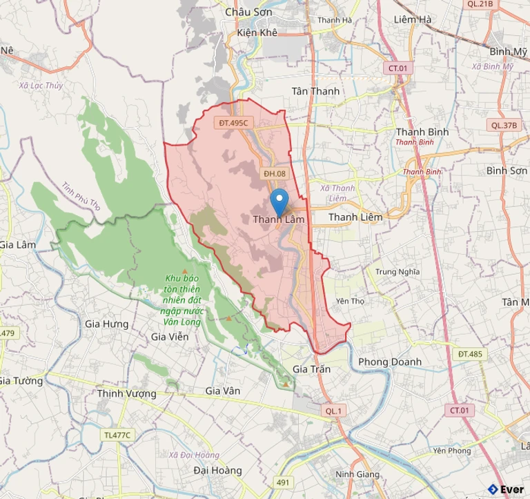 Bản đồ hành chính xã Thanh Lâm - tỉnh Ninh Bình