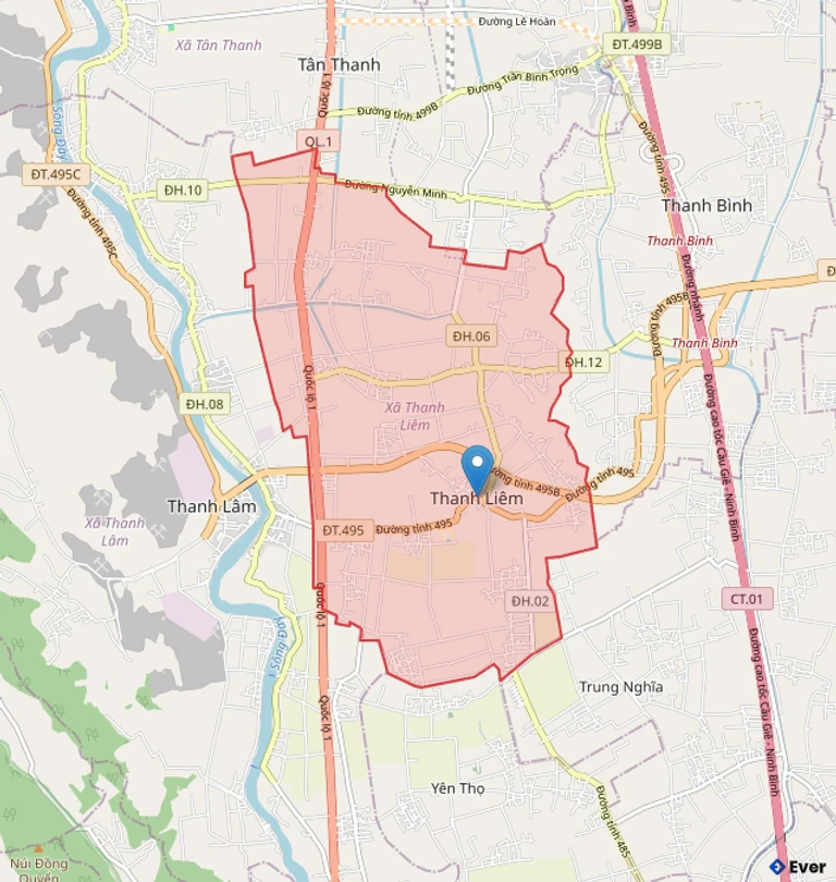 Bản đồ hành chính xã Thanh Lâm - tỉnh Ninh Bình