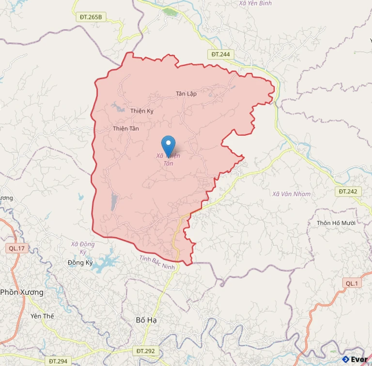 Bản đồ hành chính xã Thiện Tân - tỉnh Lạng Sơn