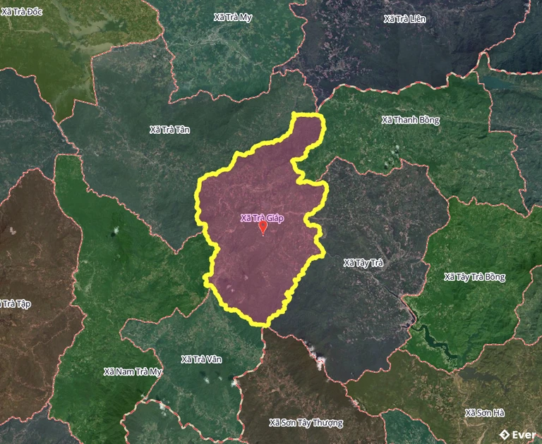 Bản đồ hành chính xã Trà Giáp, Đà Nẵng sau sáp nhập