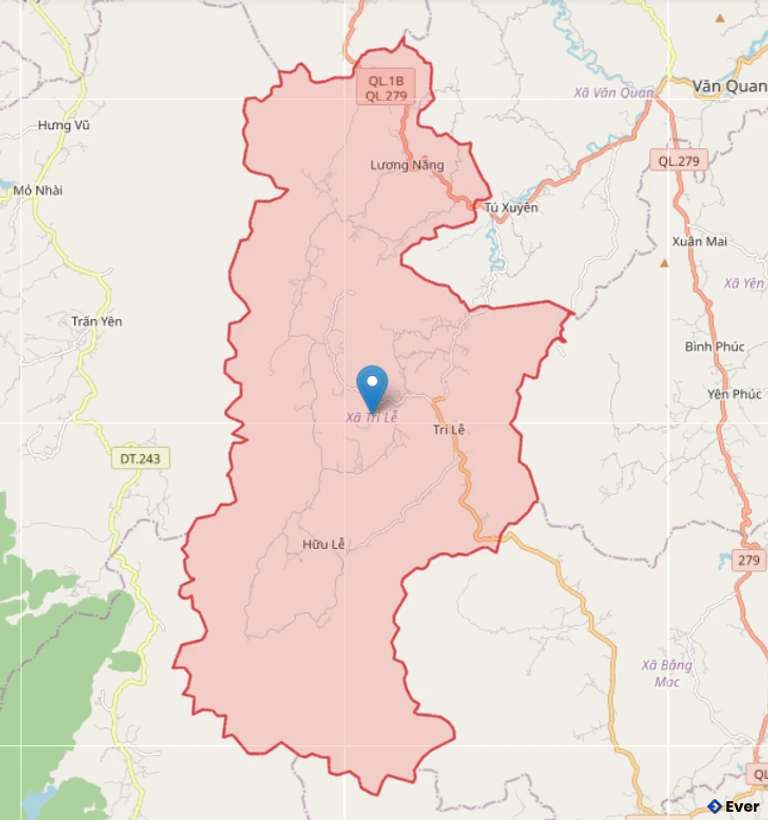 Bản đồ hành chính xã Tri Lễ - tỉnh Lạng Sơn