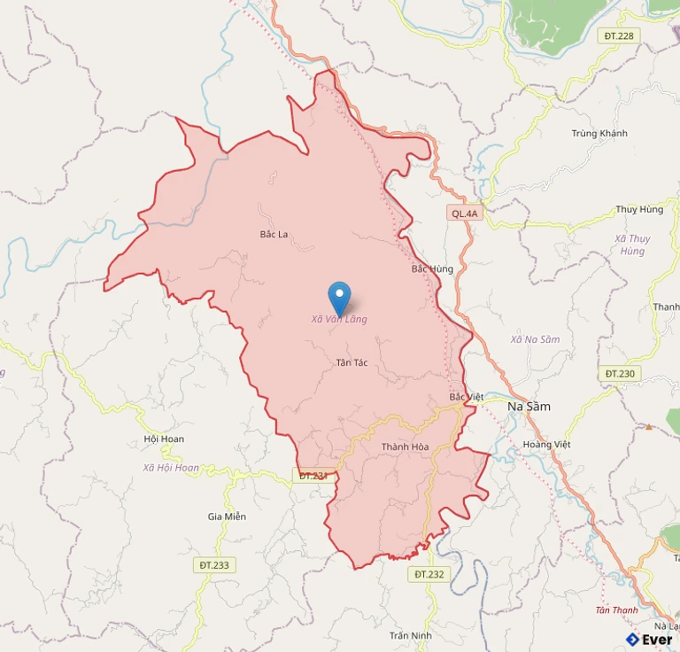 Bản đồ hành chính xã Văn Lãng - tỉnh Lạng Sơn